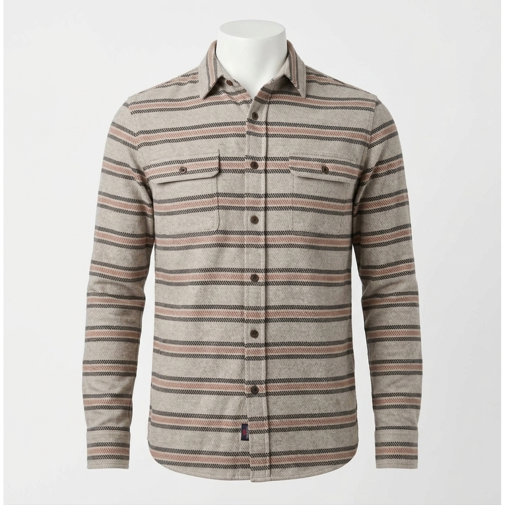 NEW FAHERTY legend sweater shirt in rock coastal stripe